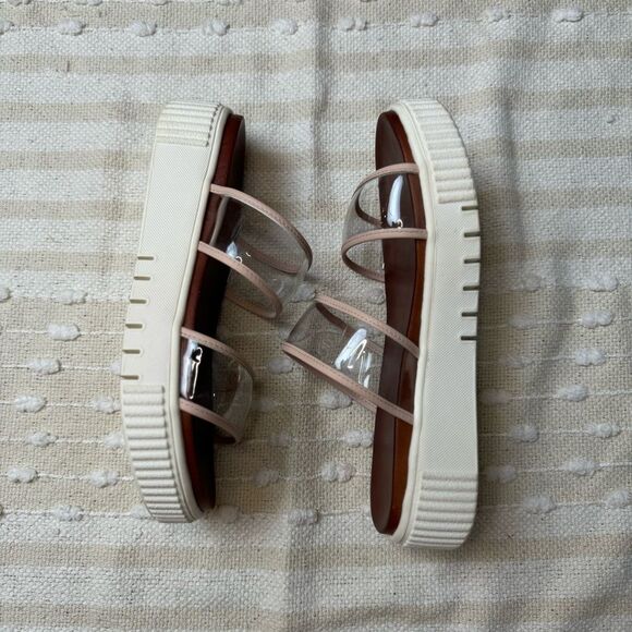 Altr’d State platform double clear/ pink lined strap slip on sandals size 8.5 - Picture 4 of 10